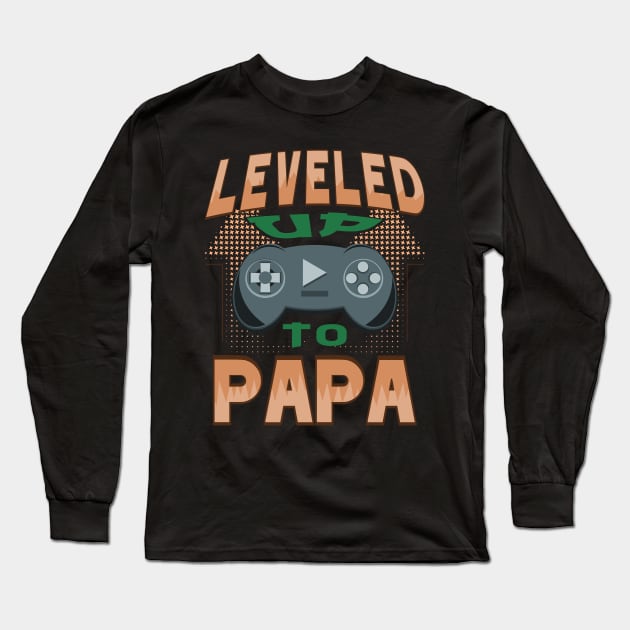 Leveled Up To Papa Gaming Console Long Sleeve T-Shirt by JaussZ